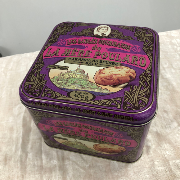 90's French Biscuit Tin Jewerly Box Candy Box - Picture 1 of 6